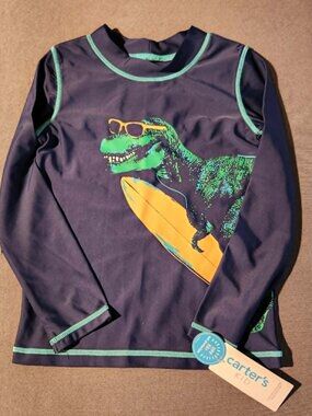 Carter's Dino Surf Rash Guard Swim Shirt